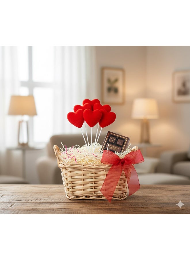 Toyland 12 Piece Red Heart Stick Decoration Set – 6.5 CM Mini Heart Picks for Valentine’s Day, Gifts & Party Décor - Image 3